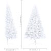 Belyst halv plastgran med kulor vit 120 cm vidaXL 120 x 68 cm – miniatyr 10