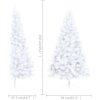 Belyst halv plastgran med kulor vit 150 cm vidaXL 150 x 95 cm – miniatyr 12