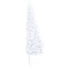 Belyst halv plastgran med kulor vit 150 cm vidaXL 150 x 95 cm – miniatyr 4
