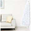 Belyst halv plastgran med kulor vit 180 cm vidaXL 180 x 115 cm – miniatyr 2