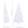 Belyst halv plastgran med kulor vit 180 cm vidaXL 180 x 115 cm – miniatyr 12