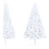 Belyst halv plastgran med kulor vit 210 cm vidaXL 210 x 120 cm – miniatyr 3