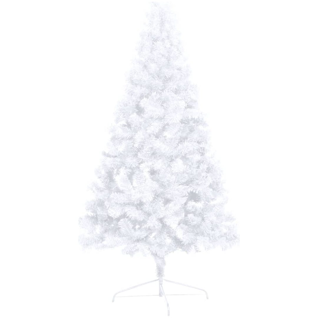 Belyst halv plastgran med kulor vit 210 cm vidaXL 210 x 120 cm – bild 5