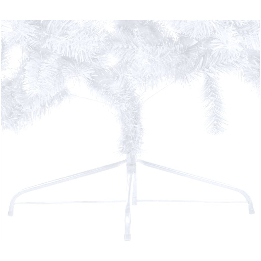 Belyst halv plastgran med kulor vit 210 cm vidaXL 210 x 120 cm – bild 6