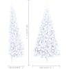 Belyst halv plastgran med kulor vit 210 cm vidaXL 210 x 120 cm – miniatyr 12