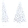 Belyst halv plastgran med kulor vit 210 cm vidaXL 210 x 120 cm – miniatyr 3