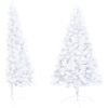 Belyst halv plastgran med kulor vit 240 cm vidaXL 240 x 125 cm – miniatyr 3