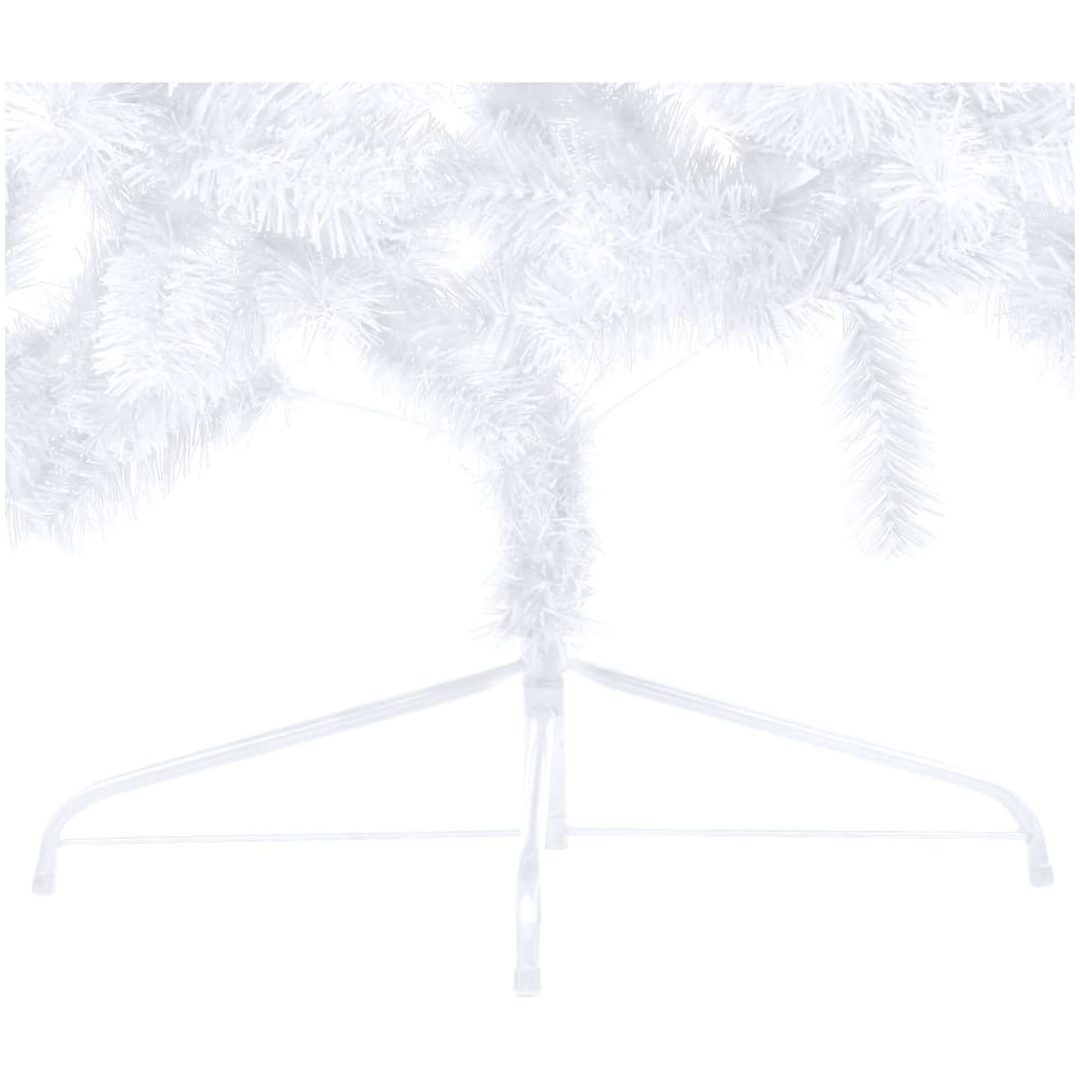 Belyst halv plastgran med kulor vit 240 cm vidaXL 240 x 125 cm – bild 6