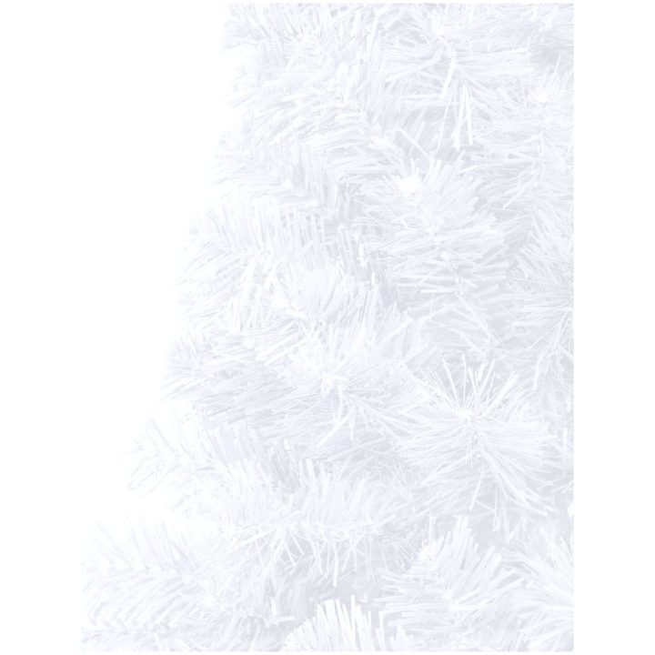 Belyst halv plastgran med kulor vit 240 cm vidaXL 240 x 125 cm – bild 7