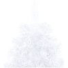 Belyst halv plastgran med kulor vit 240 cm vidaXL 240 x 125 cm – miniatyr 8