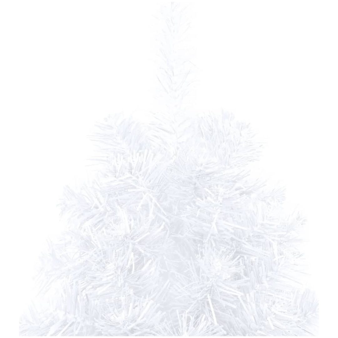 Belyst halv plastgran med kulor vit 240 cm vidaXL 240 x 125 cm – bild 8