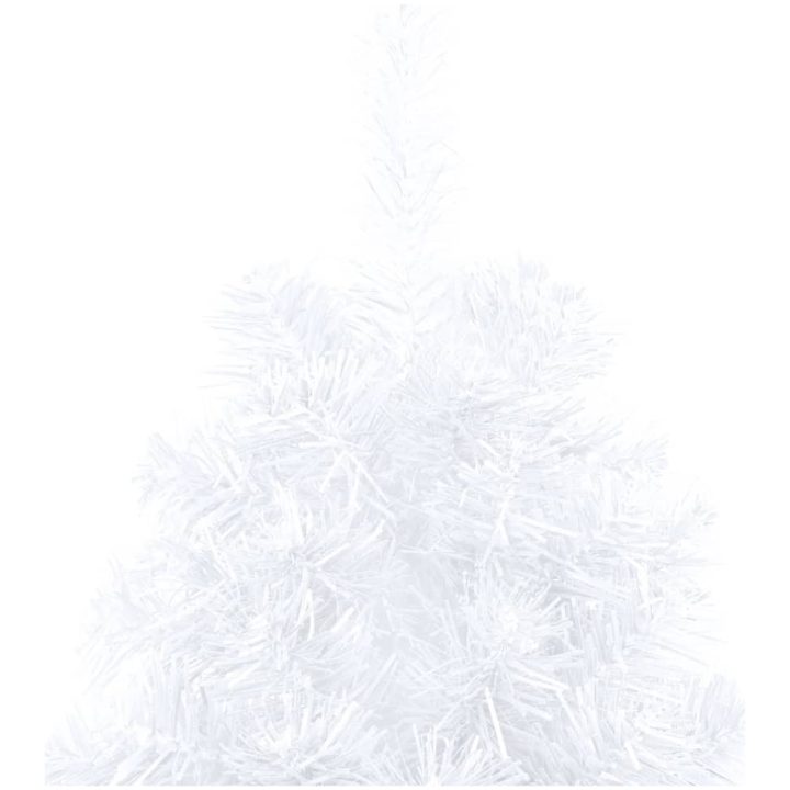 Belyst halv plastgran med kulor vit 240 cm vidaXL 240 x 125 cm – bild 8