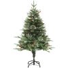 Belyst julgran med kottar grön 120 cm PVC&PE vidaXL 120 x 60 cm – miniatyr 2