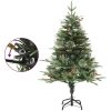 Belyst julgran med kottar grön 120 cm PVC&PE vidaXL 120 x 60 cm – miniatyr 4