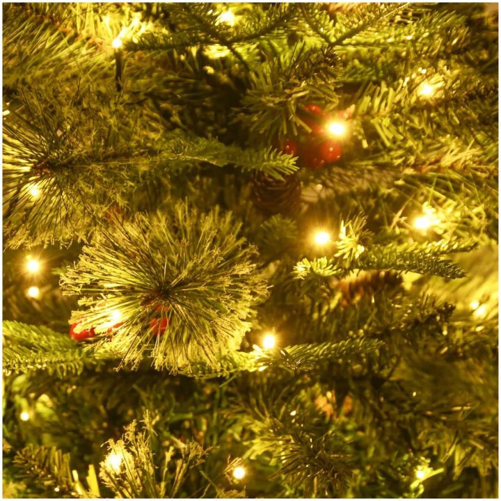 Belyst julgran med kottar grön 120 cm PVC&PE vidaXL 120 x 60 cm – bild 5