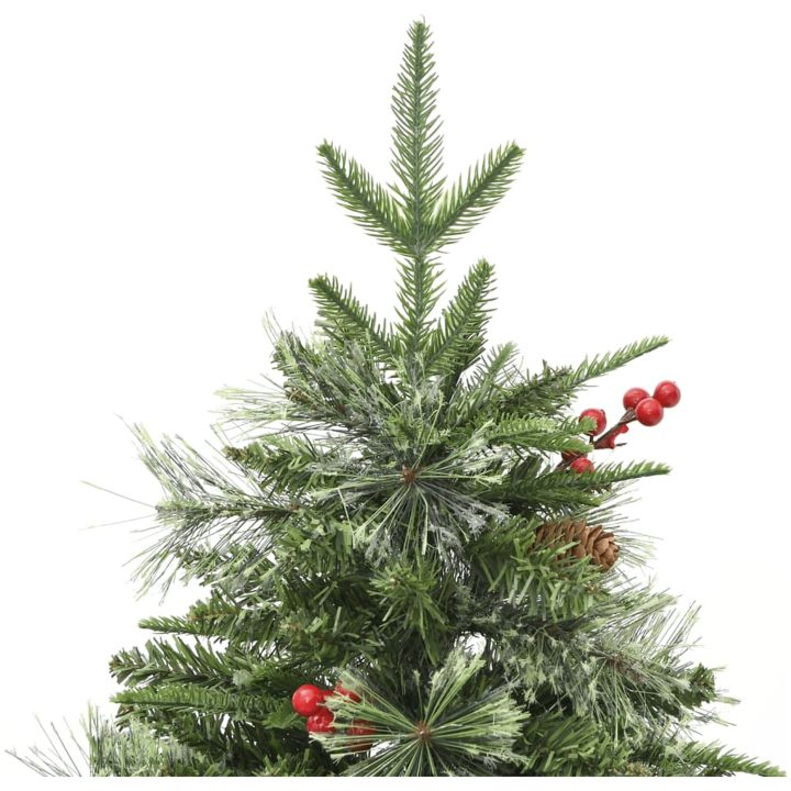 Belyst julgran med kottar grön 120 cm PVC&PE vidaXL 120 x 60 cm – bild 7