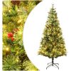 Belyst julgran med kottar grön 120 cm PVC&PE vidaXL 120 x 60 cm – miniatyr 1
