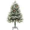 Belyst julgran med kottar grön 150 cm PVC&PE vidaXL 150 x 90 cm – miniatyr 2