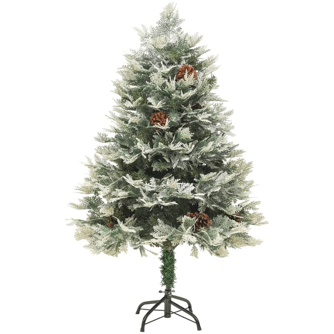 Belyst julgran med kottar grön 150 cm PVC&PE vidaXL 150 x 90 cm – bild 2