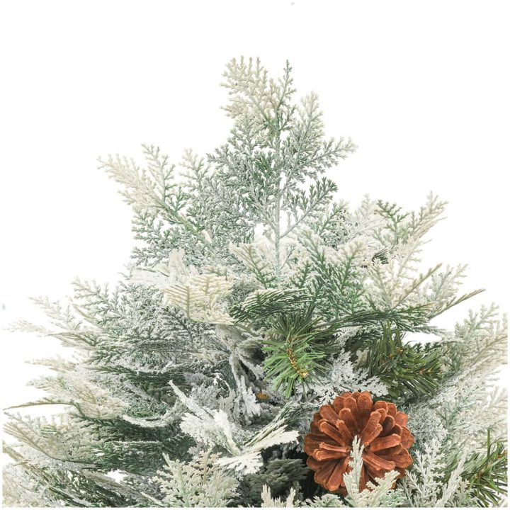 Belyst julgran med kottar grön 150 cm PVC&PE vidaXL 150 x 90 cm – bild 7