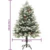 Belyst julgran med kottar grön 150 cm PVC&PE vidaXL 150 x 90 cm – miniatyr 10