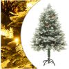Belyst julgran med kottar grön 150 cm PVC&PE vidaXL 150 x 90 cm – miniatyr 1
