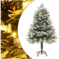 Belyst julgran med kottar grön 150 cm PVC&PE vidaXL