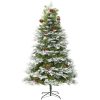 Belyst julgran med kottar grön 195 cm PVC&PE vidaXL 195 x 105 cm – miniatyr 5