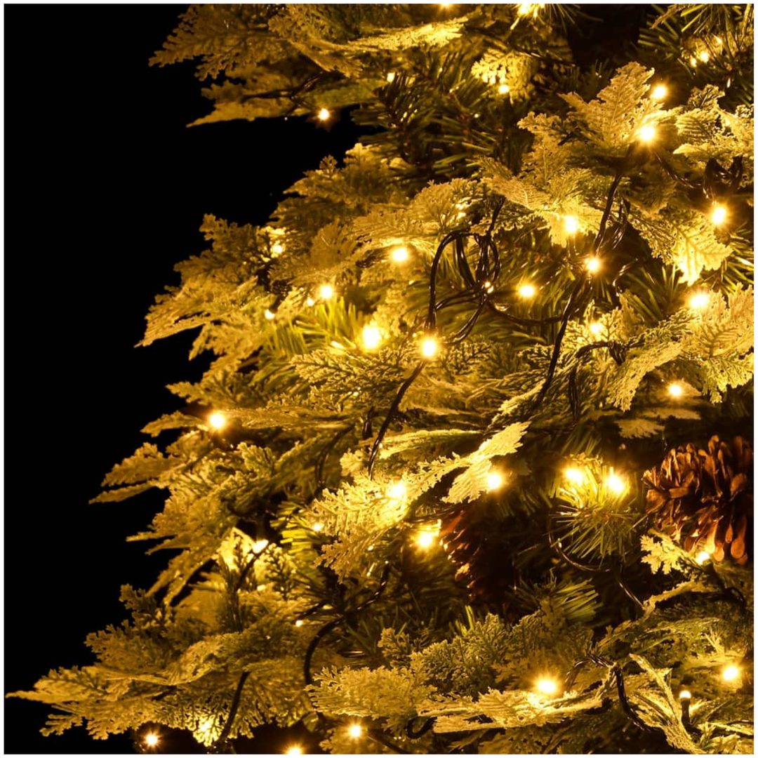 Belyst julgran med kottar grön 195 cm PVC&PE vidaXL 195 x 105 cm – bild 6