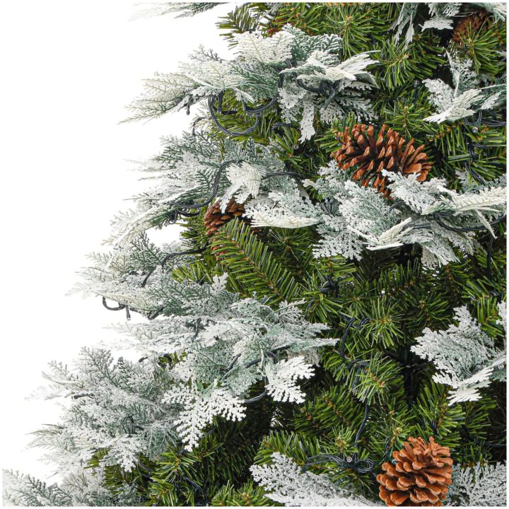 Belyst julgran med kottar grön 195 cm PVC&PE vidaXL 195 x 105 cm – bild 7