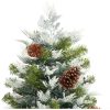 Belyst julgran med kottar grön 195 cm PVC&PE vidaXL 195 x 105 cm – miniatyr 8