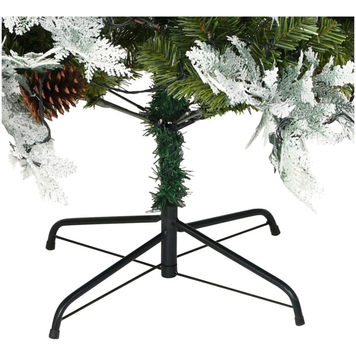 Belyst julgran med kottar grön 195 cm PVC&PE vidaXL 195 x 105 cm – bild 9