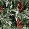 Belyst julgran med kottar grön&vit 195 cm PVC&PE vidaXL 195 x 105 cm – miniatyr 5