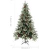 Belyst julgran med kottar grön&vit 195 cm PVC&PE vidaXL 195 x 105 cm – miniatyr 8