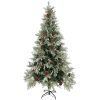 Belyst julgran med kottar grön&vit 225 cm PVC&PE vidaXL 225 x 120 cm – miniatyr 2