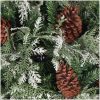 Belyst julgran med kottar grön&vit 225 cm PVC&PE vidaXL 225 x 120 cm – miniatyr 5