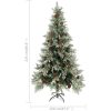 Belyst julgran med kottar grön&vit 225 cm PVC&PE vidaXL 225 x 120 cm – miniatyr 8