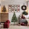 Belyst plastgran dekorerad med julkulor grön 150 cm vidaXL 150 x 80 cm – miniatyr 2