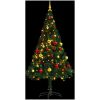 Belyst plastgran dekorerad med julkulor grön 150 cm vidaXL 150 x 80 cm – miniatyr 5