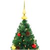 Belyst plastgran dekorerad med julkulor grön 150 cm vidaXL 150 x 80 cm – miniatyr 6