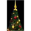 Belyst plastgran dekorerad med julkulor grön 150 cm vidaXL 150 x 80 cm – miniatyr 7