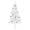 Belyst plastgran dekorerad med julkulor grön 180 cm vidaXL 180 x 90 cm – miniatyr 3