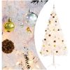 Belyst plastgran dekorerad med julkulor grön 180 cm vidaXL 180 x 90 cm – miniatyr 1