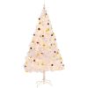 Belyst plastgran dekorerad med julkulor grön 210 cm vidaXL 210 x 110 cm – miniatyr 2