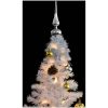 Belyst plastgran dekorerad med julkulor grön 210 cm vidaXL 210 x 110 cm – miniatyr 6