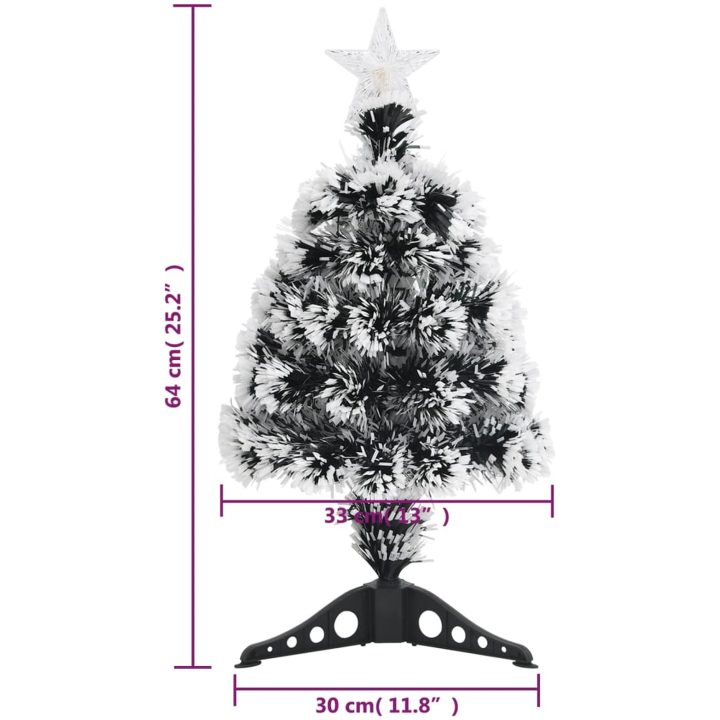 Belyst plastgran grön och vit 64 cm fiberoptik vidaXL 64 cm – bild 8
