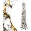 Belyst plastgran med 100 LEDs och snö vidaXL 180 cm – miniatyr 1