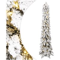 Belyst plastgran med 100 LEDs och snö vidaXL