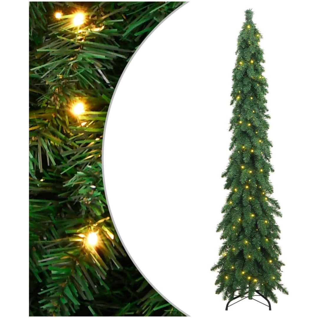 Belyst plastgran med 130 LEDs vidaXL 210 cm