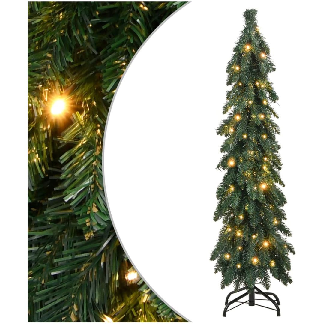 Belyst plastgran med 60 LEDs vidaXL 120 cm